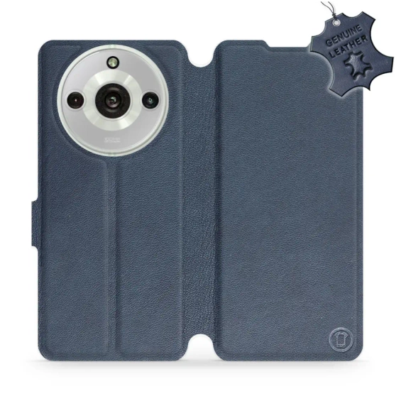 Etui ze skóry naturalnej do Realme 11 Pro - wzór Blue Leather