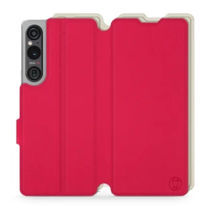 Etui Soft Touch do Sony Xperia 1 V - wzór Żywa czerwień z platyną