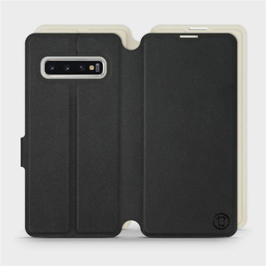 Etui Soft Touch do Samsung Galaxy S10 - wzór Satynowa czerń z platyną