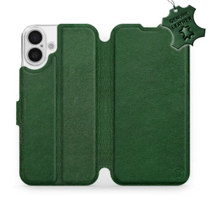 Etui ze skóry naturalnej do Apple iPhone 16 Plus - wzór Green Leather