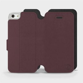 Etui Soft Touch do Apple iPhone 5s - wzór Matowy burgund z czernią