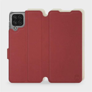 Etui Soft Touch do Samsung Galaxy A22 4G - wzór Zachodząca czerwień z platyną