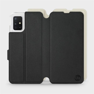 Etui Soft Touch do Samsung Galaxy A51 5G - wzór Satynowa czerń z platyną