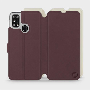 Etui Soft Touch do Samsung Galaxy M31 - wzór Matowy burgund z platyną