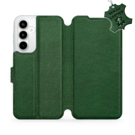 Etui ze skóry naturalnej do Samsung Galaxy A35 5G - wzór Green Leather