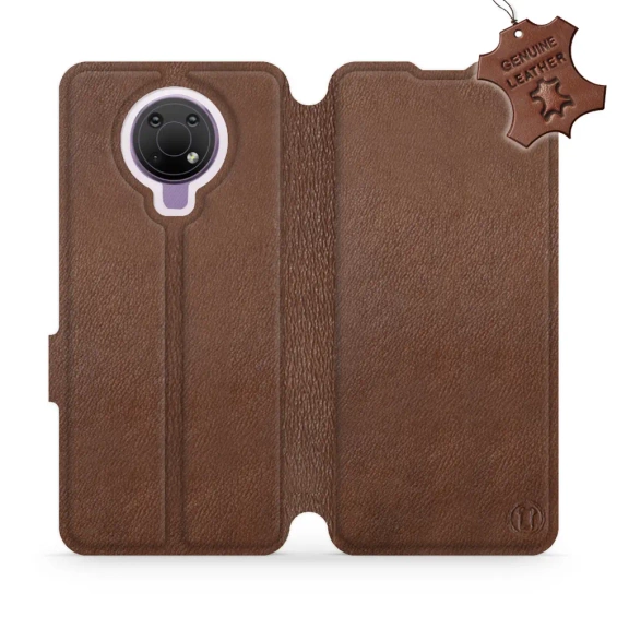 Etui ze skóry naturalnej do Nokia G10 - wzór Brown Leather