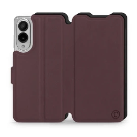 Etui Soft Touch do Samsung Galaxy S25 Edge - wzór Matowy burgund z czernią