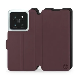 Etui Soft Touch do Xiaomi 14 Pro - wzór Matowy burgund z czernią