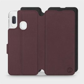 Etui Soft Touch do Samsung Galaxy A20e - wzór Matowy burgund z czernią