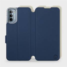 Etui Soft Touch do Motorola Moto G31 - wzór Głęboki granat z platyną