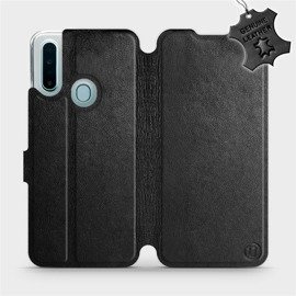 Etui ze skóry naturalnej do OPPO A31 - wzór Black Leather
