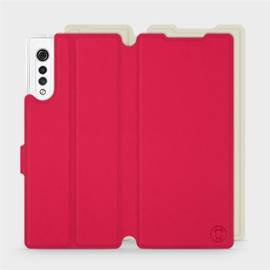 Etui Soft Touch do LG Velvet - wzór Żywa czerwień z platyną