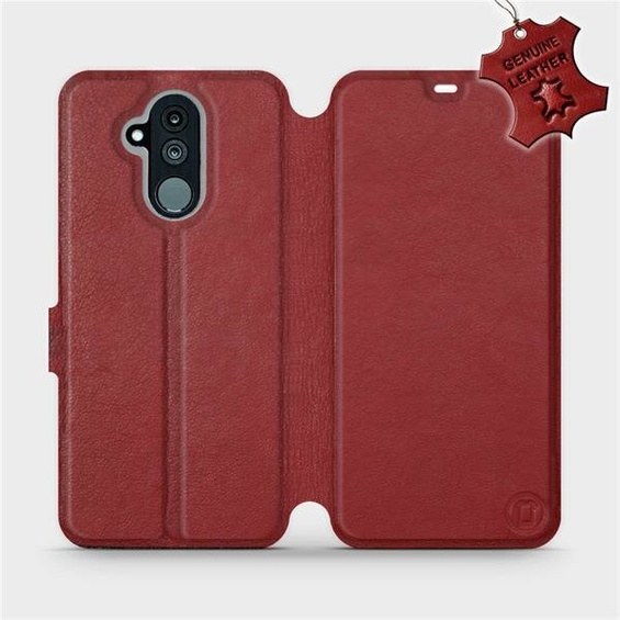 Etui ze skóry naturalnej do Huawei Mate 20 Lite - wzór Dark Red Leather