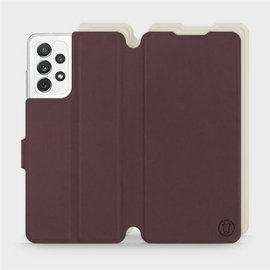 Etui Soft Touch do Samsung Galaxy A72 - wzór Matowy burgund z platyną