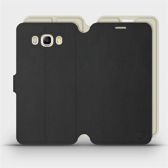 Etui Soft Touch do Samsung Galaxy J7 2016 - wzór Satynowa czerń z platyną