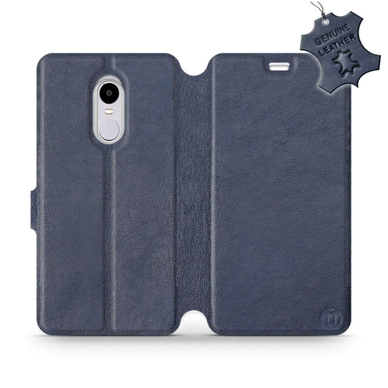 Etui ze skóry naturalnej do Xiaomi Redmi Note 4 - wzór Blue Leather