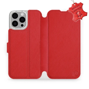 Etui ze skóry naturalnej do Apple iPhone 16 Pro Max - wzór Red Leather