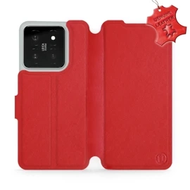 Etui ze skóry naturalnej do Xiaomi 14 - wzór Red Leather