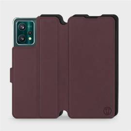 Etui Soft Touch do Realme 9 Pro - wzór Matowy burgund z czernią