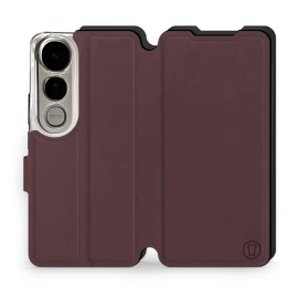 Etui Soft Touch do Vivo V50 Lite - wzór Matowy burgund z czernią