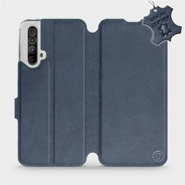 Etui ze skóry naturalnej do Realme X3 SuperZoom - wzór Blue Leather