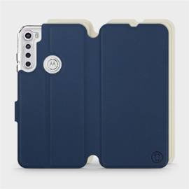 Etui Soft Touch do Motorola One Fusion Plus - wzór Głęboki granat z platyną