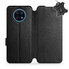 Etui ze skóry naturalnej do Nokia G50 5G - wzór Black Leather