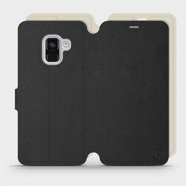 Etui Soft Touch do Samsung Galaxy A8 2018 - wzór Satynowa czerń z platyną