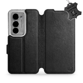 Etui ze skóry naturalnej do Xiaomi Redmi 15 5G - wzór Black Leather