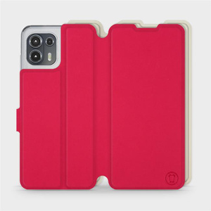 Etui Soft Touch do Motorola Edge 20 Lite - wzór Żywa czerwień z platyną