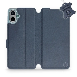 Etui ze skóry naturalnej do Samsung Galaxy A07 - wzór Blue Leather