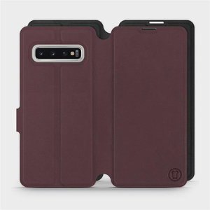 Etui Soft Touch do Samsung Galaxy S10 - wzór Matowy burgund z czernią