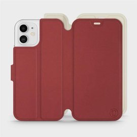 Etui Soft Touch do Apple iPhone 12 - wzór Zachodząca czerwień z platyną