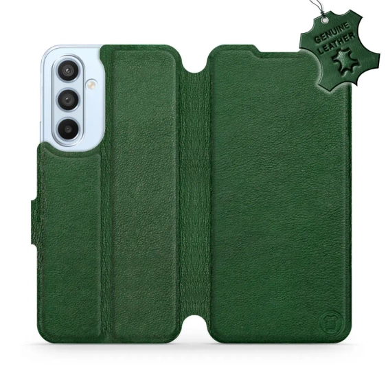 Etui ze skóry naturalnej do Samsung Galaxy A54 - wzór Green Leather