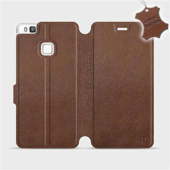 Etui ze skóry naturalnej do Huawei P9 Lite - wzór Brown Leather