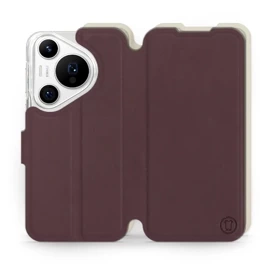 Etui Soft Touch do Huawei Pura 70 Pro - wzór Matowy burgund z platyną