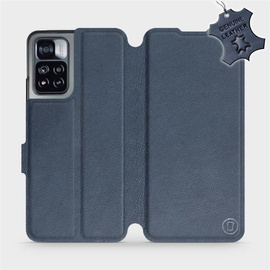 Etui ze skóry naturalnej do Xiaomi Redmi Note 11 Pro - wzór Blue Leather