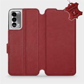 Etui ze skóry naturalnej do Realme GT Master Edition - wzór Dark Red Leather