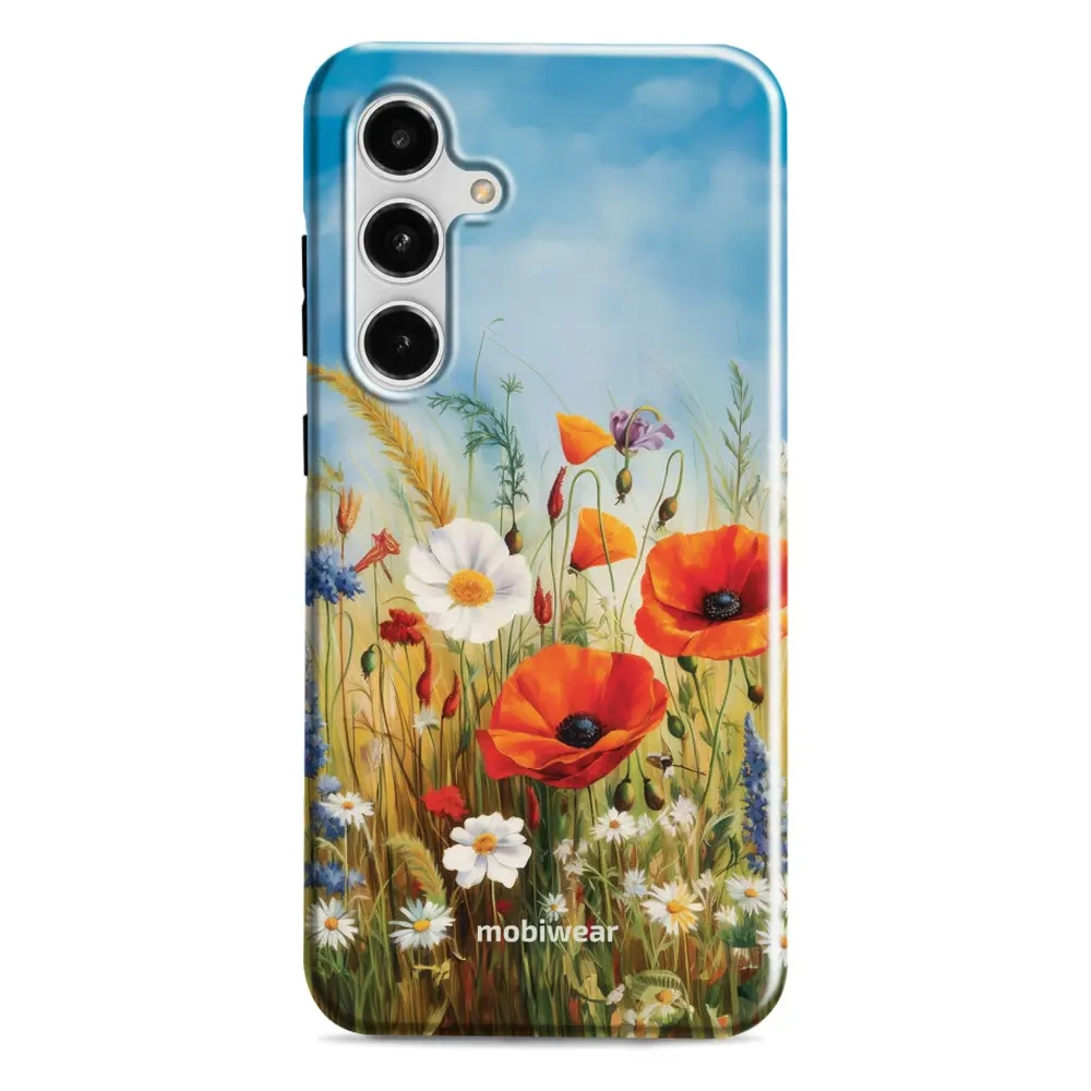 Mobiwear Elite Pro für Samsung Galaxy S24 FE, Geräteschutz, langlebiges Design, komfortable Bedienung, perfekte Passform, Wiesenblumen