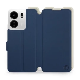 Etui Soft Touch do Xiaomi POCO C65 - wzór Głęboki granat z platyną