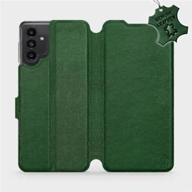 Etui ze skóry naturalnej do Samsung Galaxy A13 5G - wzór Green Leather