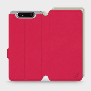 Etui Soft Touch do Samsung Galaxy A80 - wzór Żywa czerwień z platyną