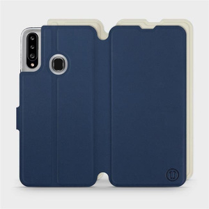 Etui Soft Touch do Samsung Galaxy A20S - wzór Głęboki granat z platyną