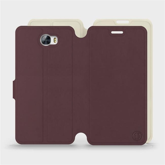 Etui Soft Touch do Huawei Y6 II Compact - wzór Matowy burgund z platyną
