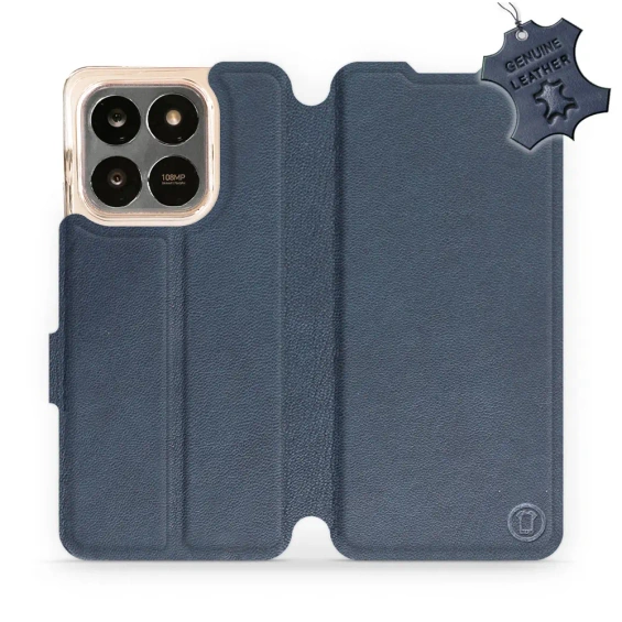 Etui ze skóry naturalnej do Huawei Honor X7d - wzór Blue Leather