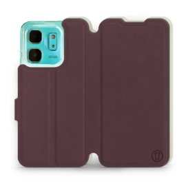 Etui Soft Touch do Infinix HOT 50i - wzór Matowy burgund z platyną
