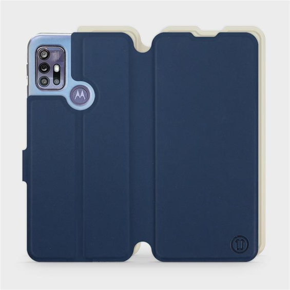 Etui Soft Touch do Motorola Moto G30 - wzór Głęboki granat z platyną