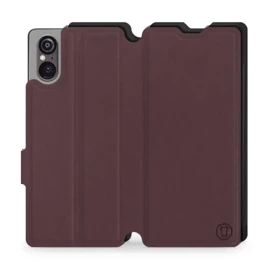 Etui Soft Touch do Sony Xperia 5 V - wzór Matowy burgund z czernią