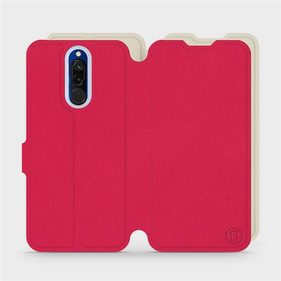 Etui Soft Touch do Xiaomi Redmi 8 - wzór Żywa czerwień z platyną