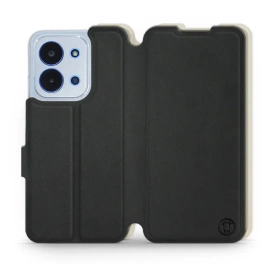 Etui Soft Touch do Xiaomi Redmi 15C - wzór Satynowa czerń z platyną